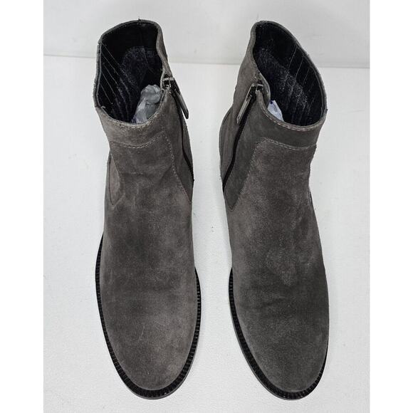 Aquatalia Oribella Suede Ankle Boots Sz 9 Waterproof Booties Grey Western - Picture 4 of 11